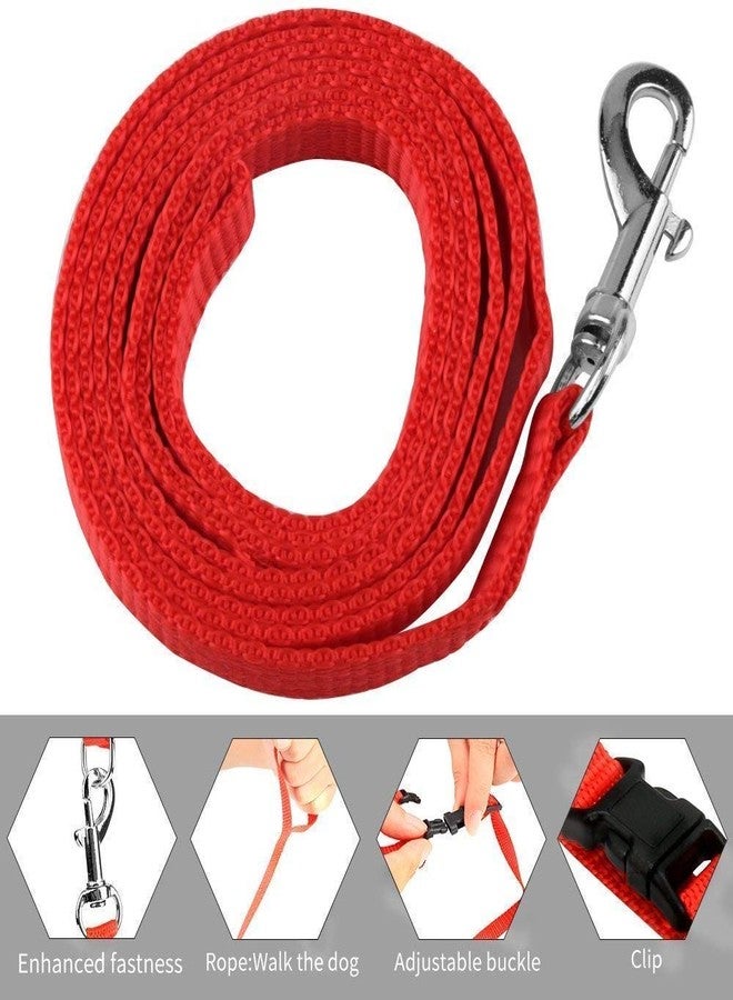 Pups&Pets Cat Harness Leash Set - Adjustable Nylon Harness Strap Collar with Leash Set for Small Pet Walking - Plain (Red) - Image 4